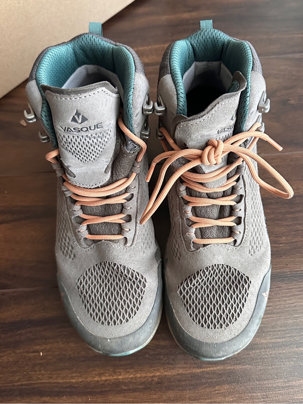 Vasque 7417 Breeze Brown Lace-Up Hiking Boots Size 8.5 Teal Lining